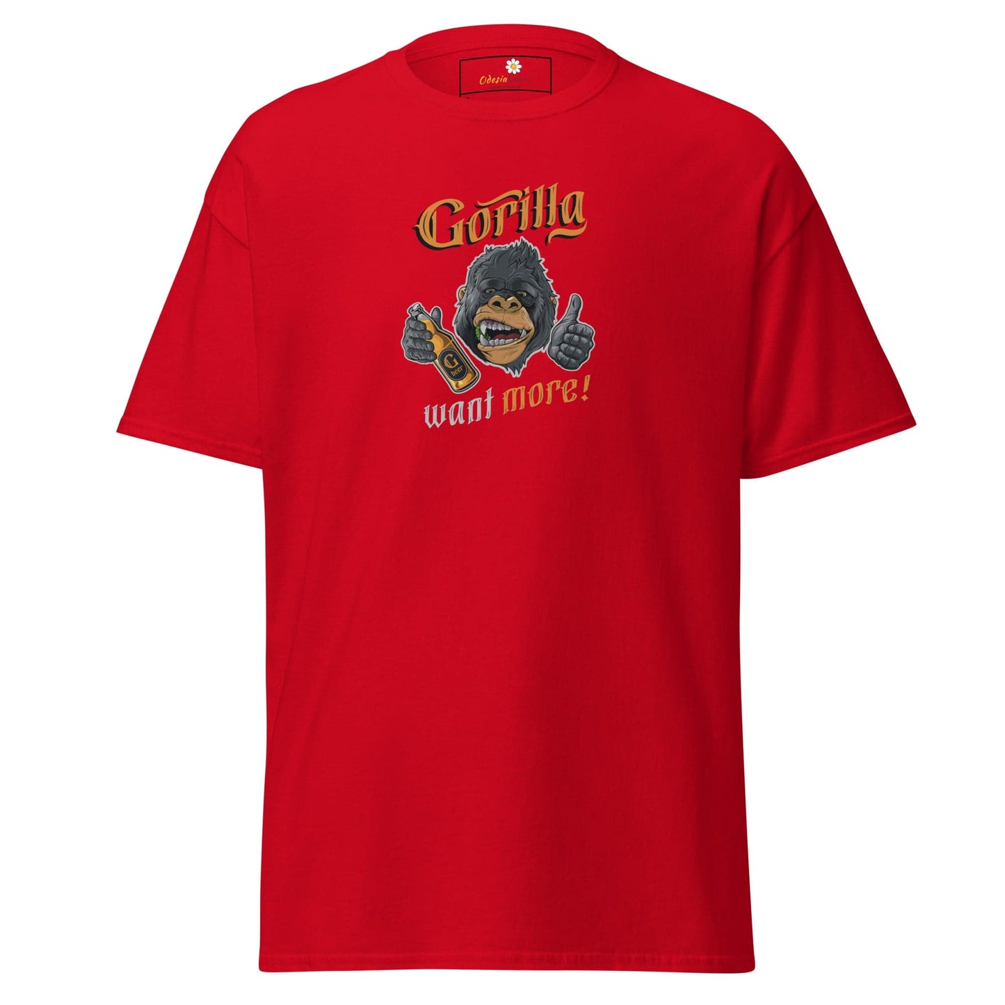 Unisex classic t-shirt - FUN WILD LIFE GORILLA WANT MORE - REGULAR - Red / S