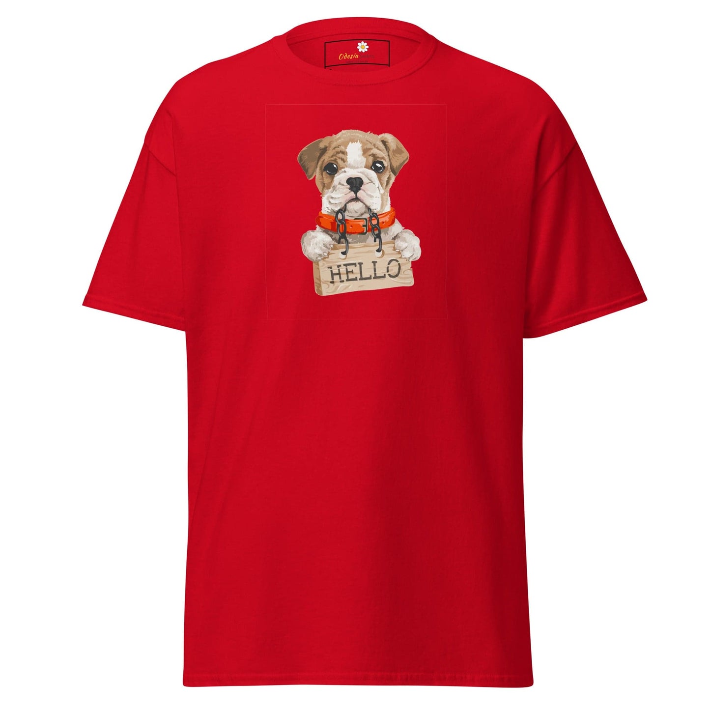 Unisex classic t-shirt - ANIMALS HELLO PUPPY - REGULAR - Red / S