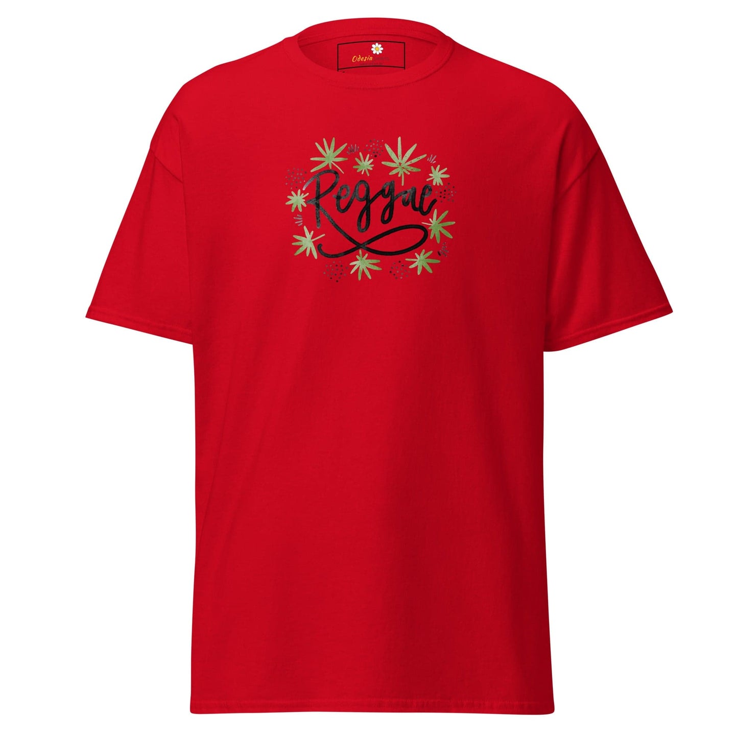 Unisex classic t-shirt - MUSIC REGGAE LEAVES - REGULAR - Red / S