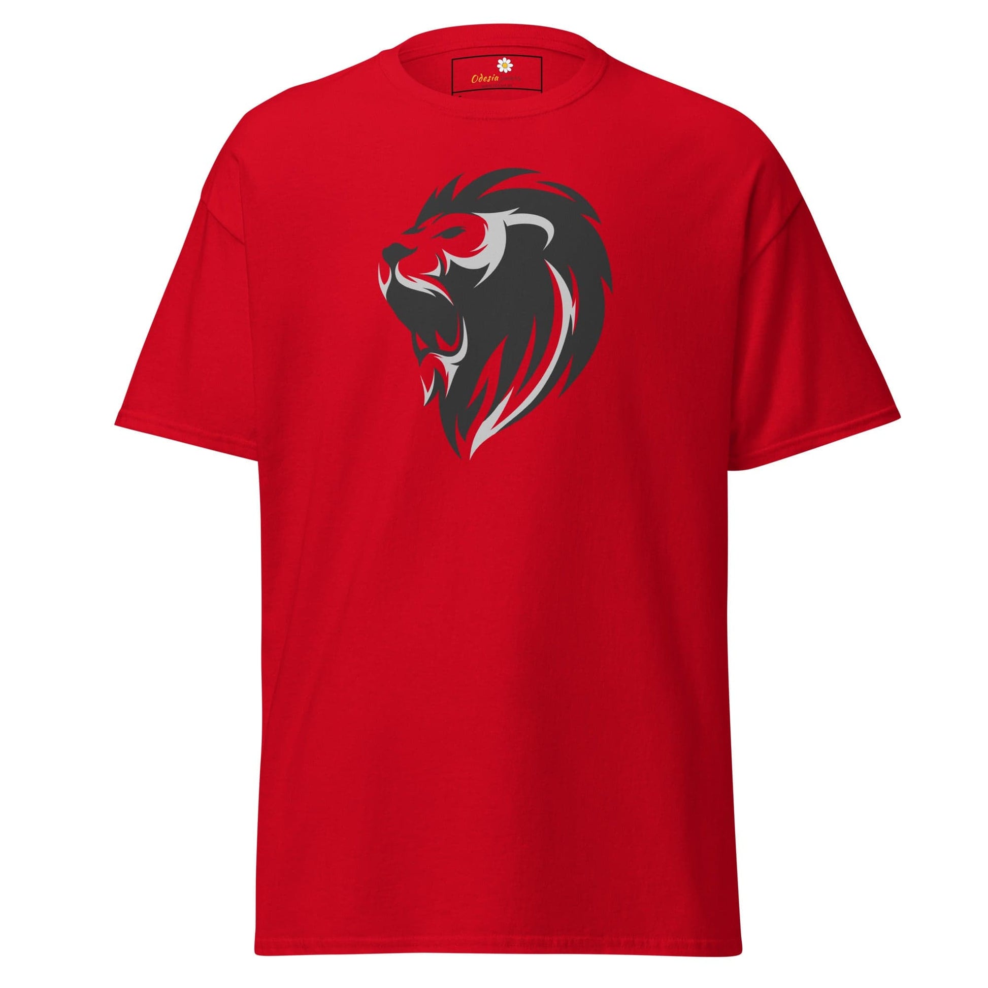 Unisex classic tee - WILD LIFE LION HEAD GREY - REGULAR - Red / S