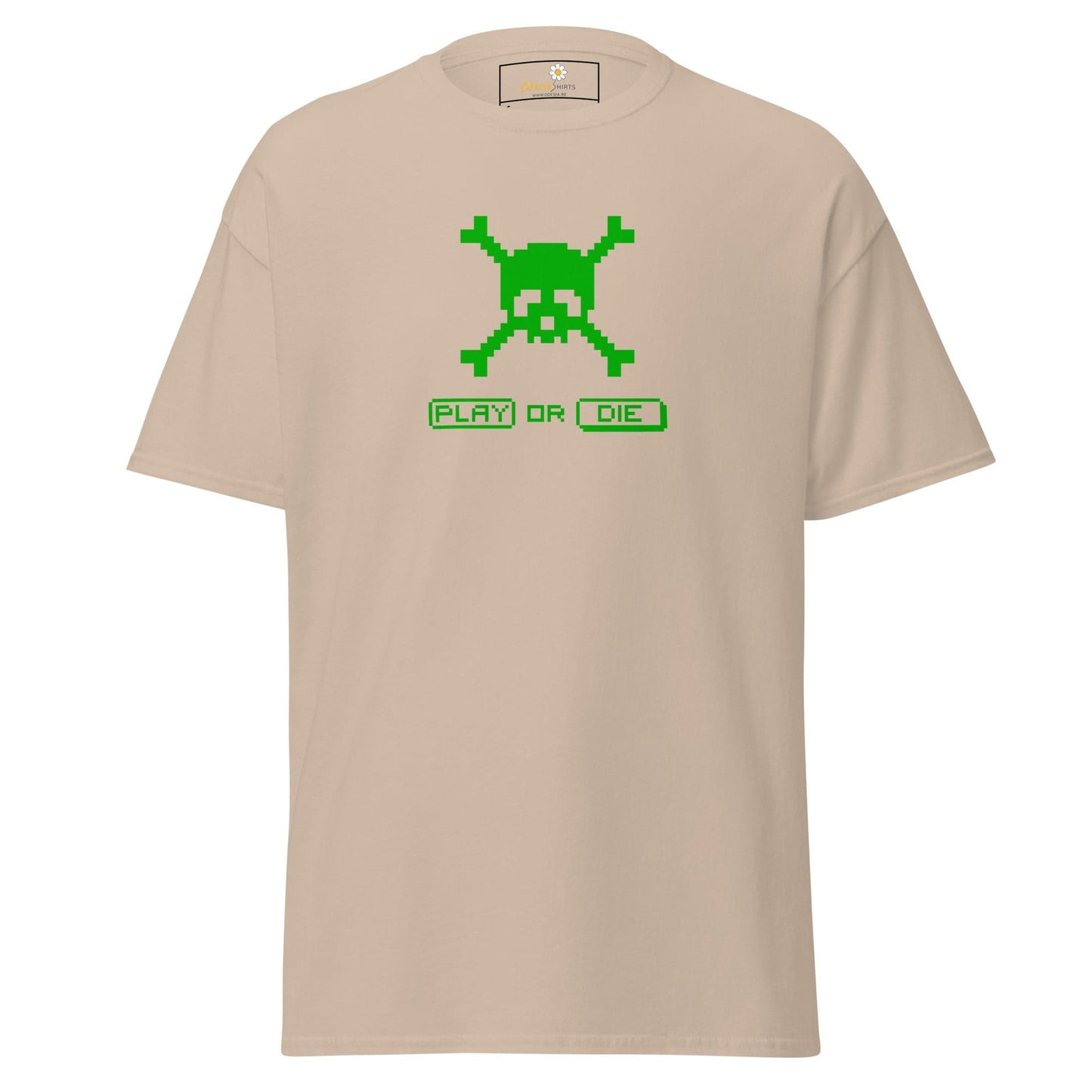 Unisex classic t-shirt - SKULL PLAY OR DIE - REGULAR - Sand / S