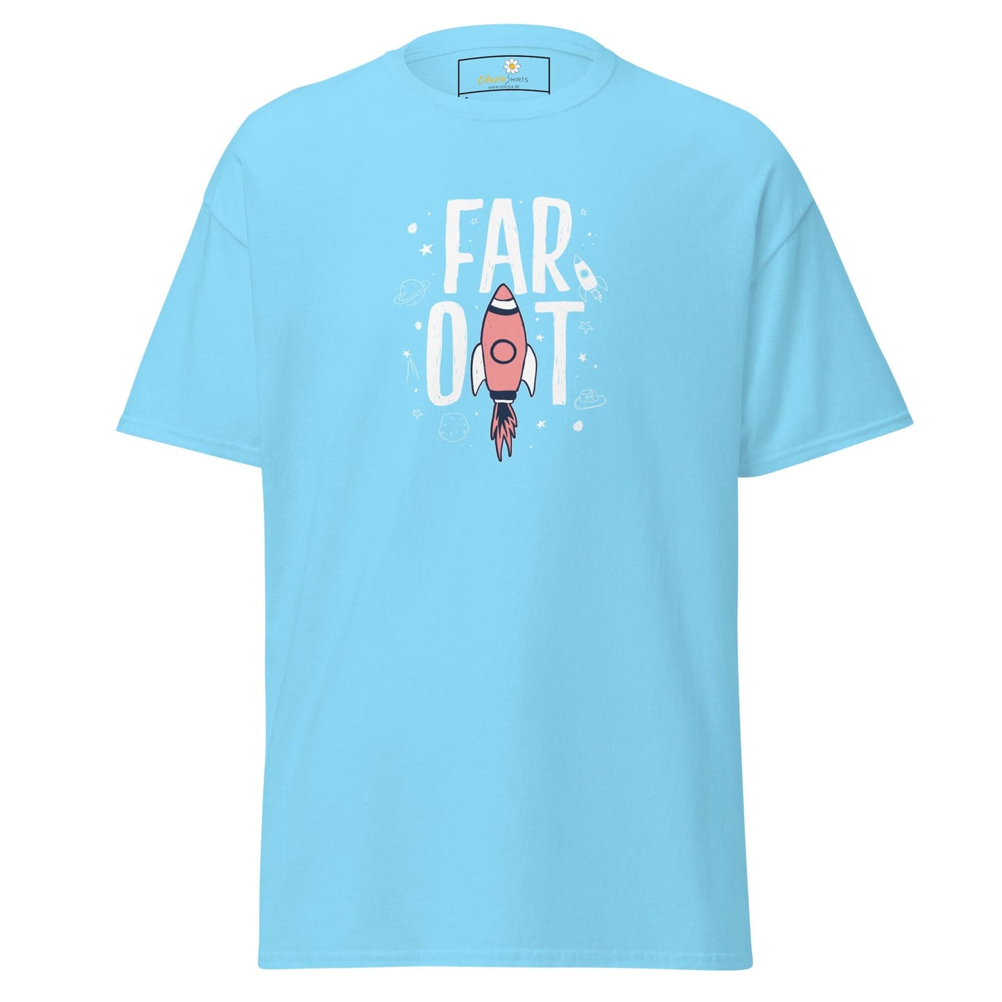 Unisex classic t-shirt - SPACE FAR OUT - REGULAR - Sky / S