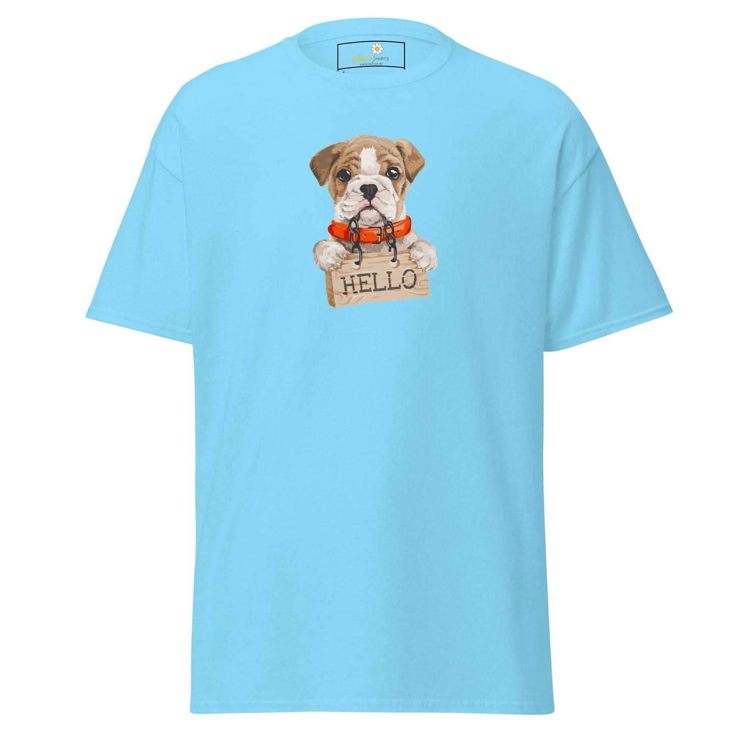 Unisex classic t-shirt - ANIMALS HELLO PUPPY - REGULAR - Sky / S
