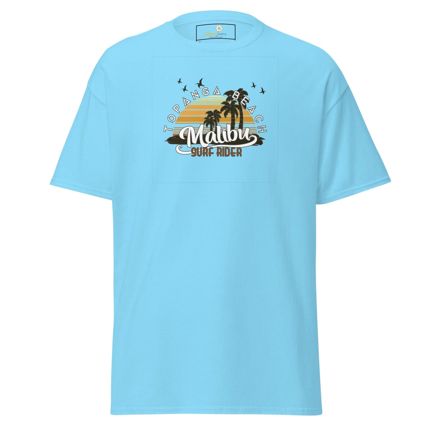 Unisex classic t-shirt - SUMMER MALIBU SURF RIDER - REGULAR - Sky / S