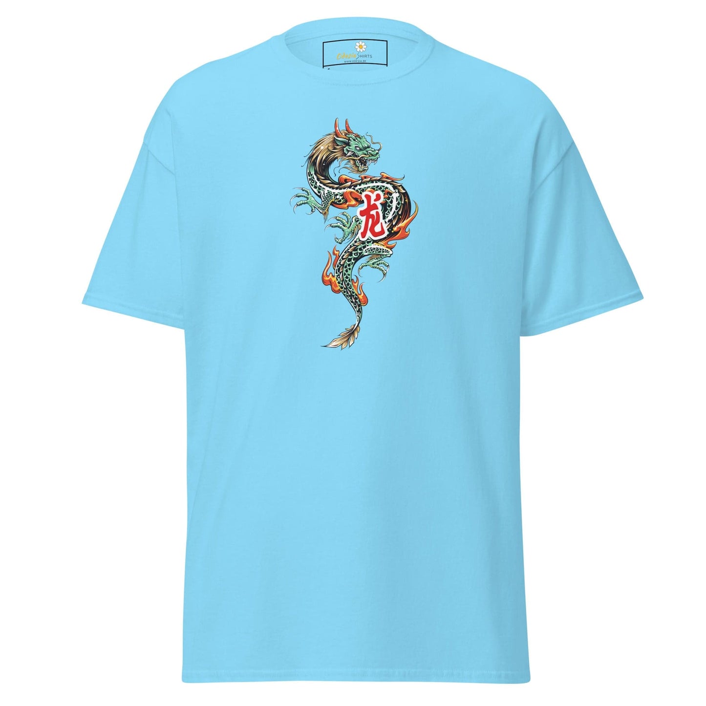Unisex classic tee - MYSTIC GREEN DRAGON - REGULAR - Sky / S