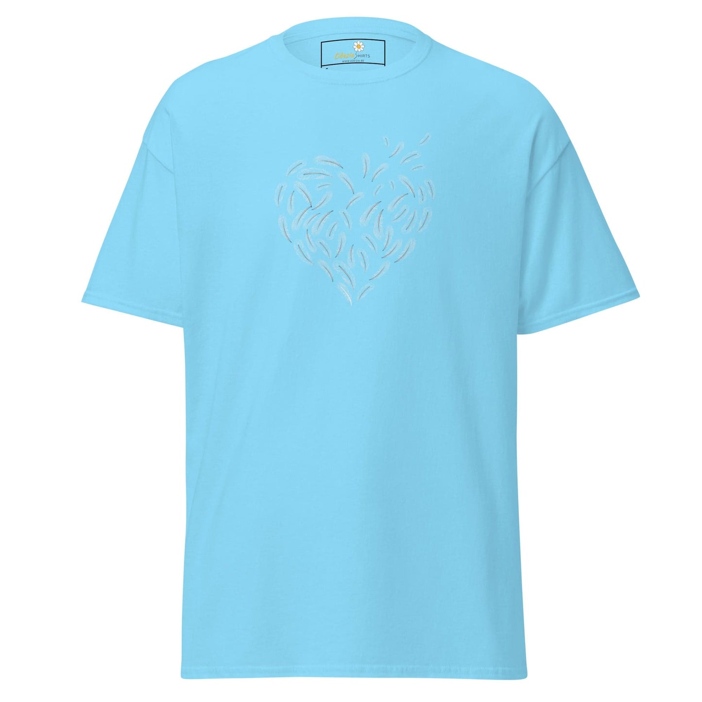 Unisex classic tee - POSITIVE FEATHER HEART - REGULAR - Sky / S