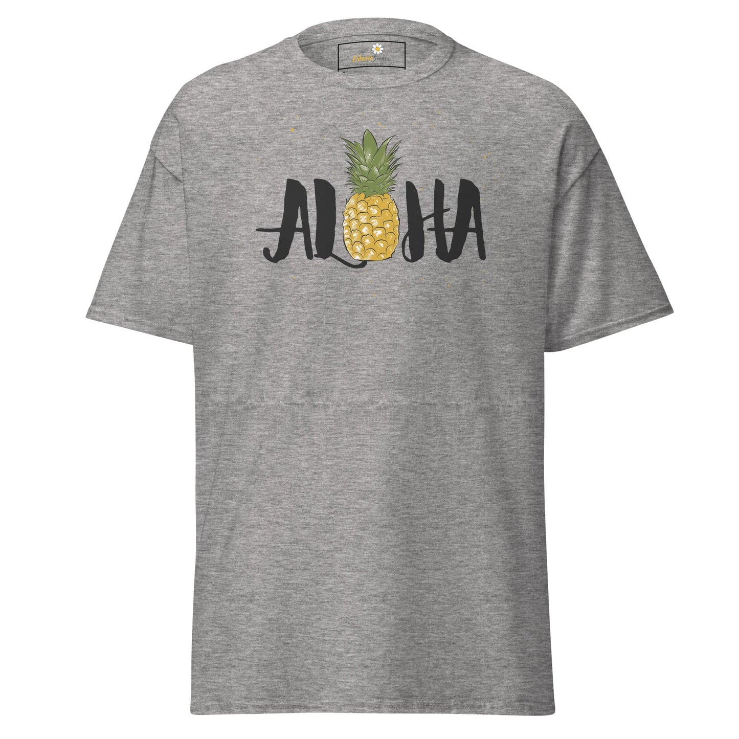 Unisex classic t-shirt - POSITIVE ALOHA HAWAI PINEAPPLE - REGULAR - Sport Grey / S