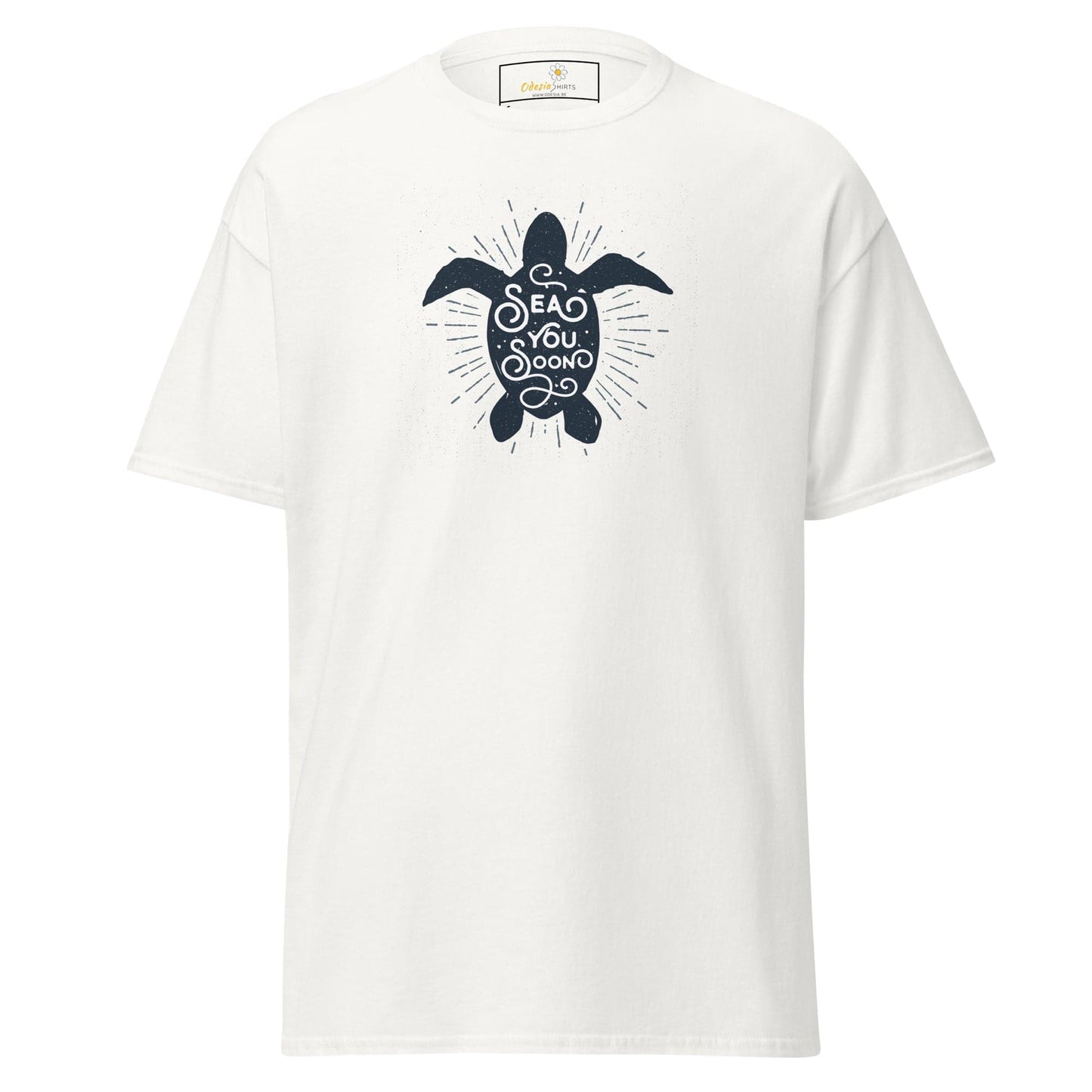 Unisex classic t-shirt - WILD LIFE TORTOISE SEE YOU - REGULAR - White / S