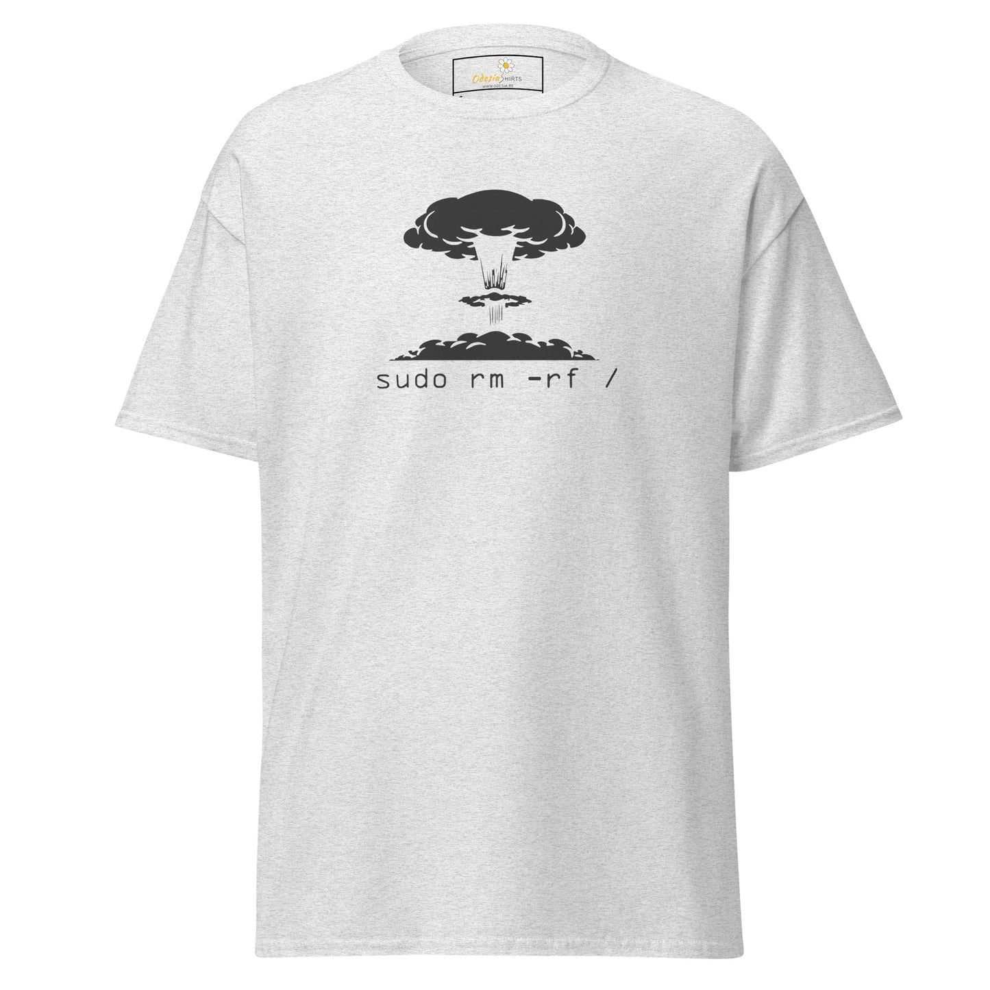 White T-shirt with Mushroom Cloud Graphic from T-SHIRT DESIGN TEE for Men and Women