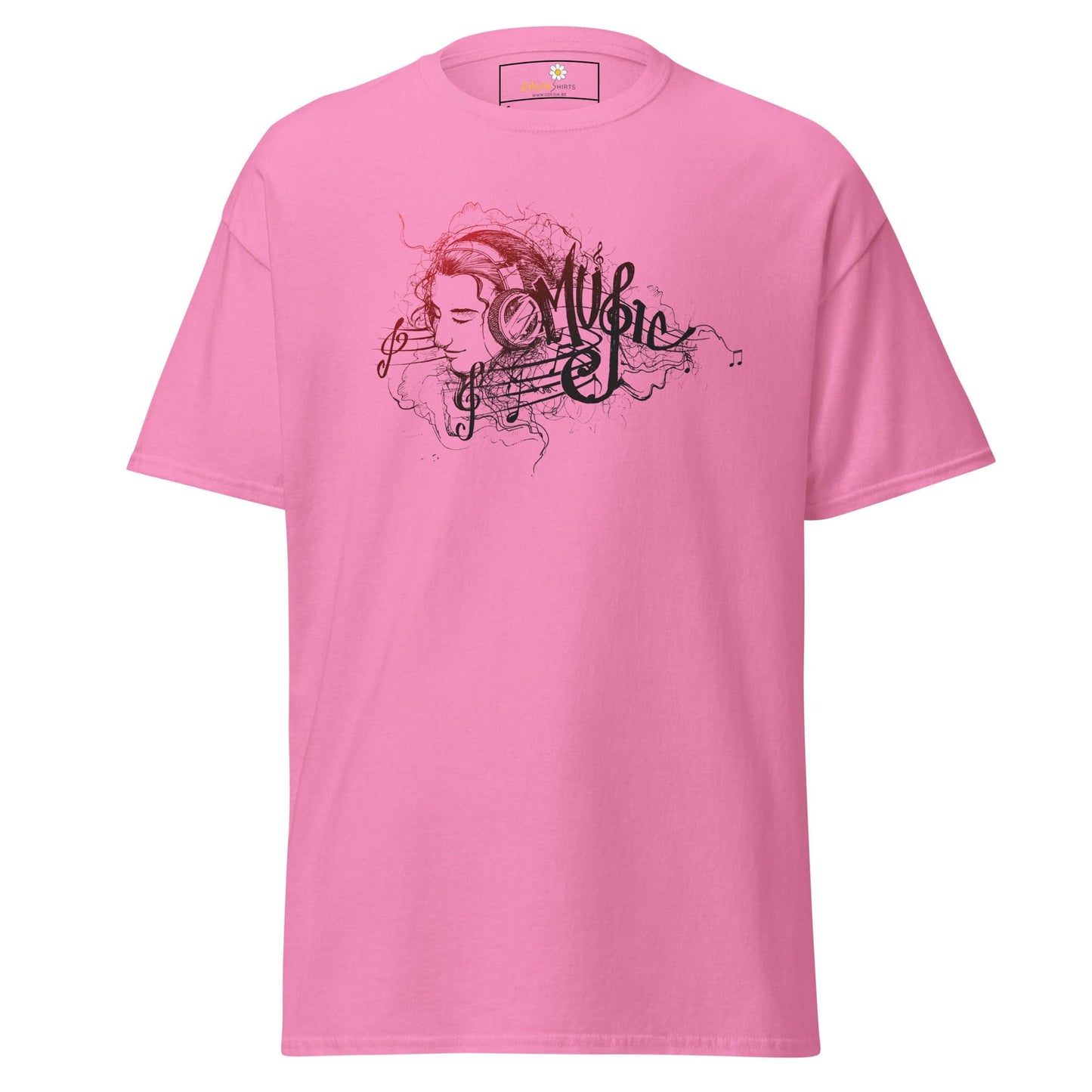 Unisex classic t-shirt - MUSIC GIRL HEADPHONE - REGULAR - Azalea / S