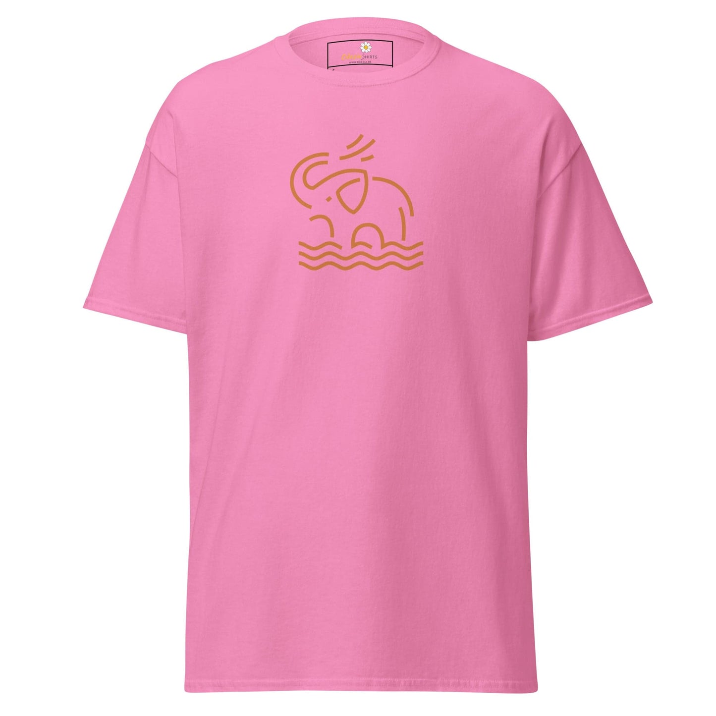 Unisex classic t-shirt - WILD LIFE ELEPHANT ORANGE - REGULAR - Azalea / S