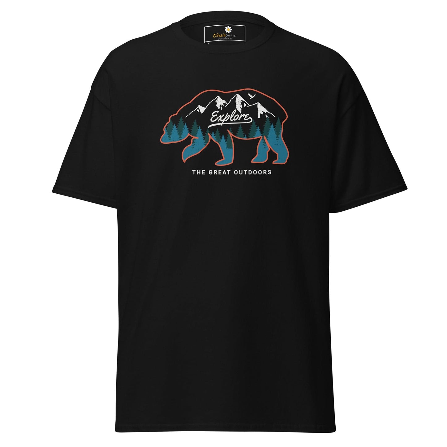 Unisex classic t-shirt ADVENTURE GREAT OUTDOORS - REGULAR - Black / S