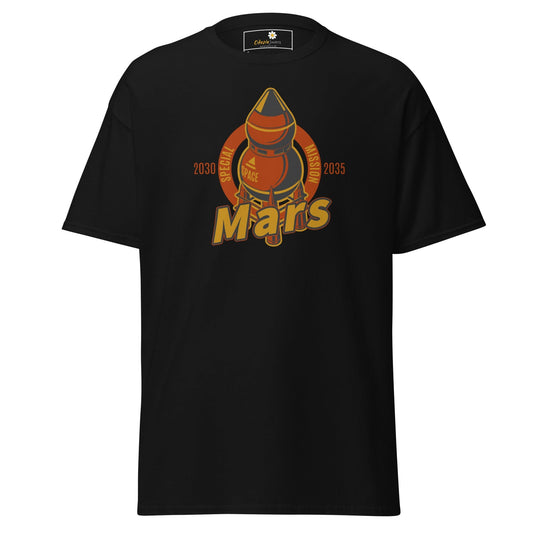 Unisex classic t-shirt - SPACE MARS TRAVEL - REGULAR - Black / S