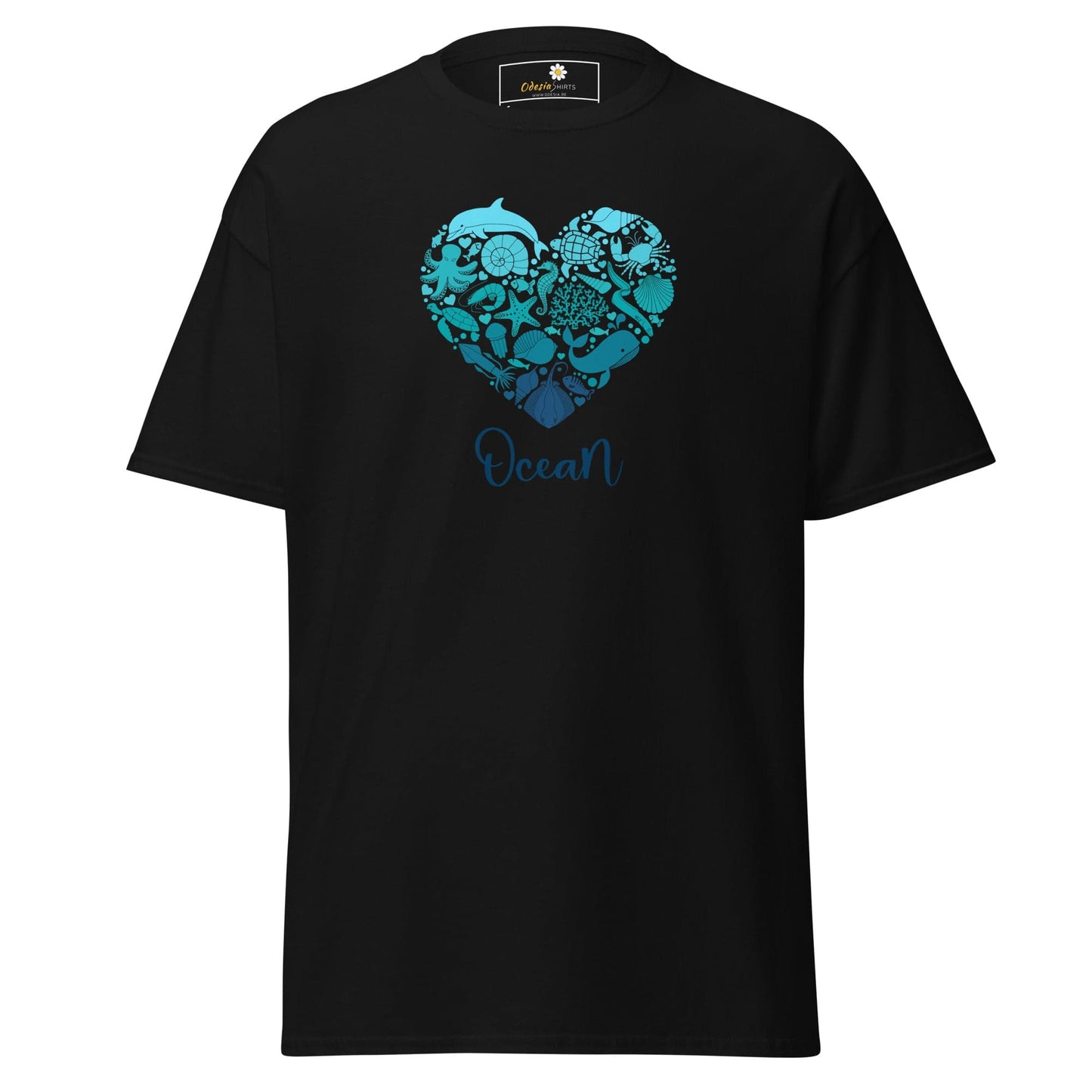 Unisex classic t-shirt - FANTASY SEALIFE HEART OCEAN - REGULAR - Black / S