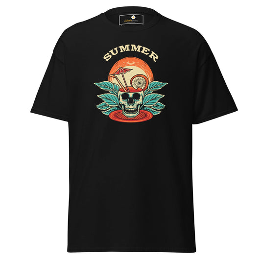 Unisex classic t-shirt - SKULL SUMMER DRINK - REGULAR - Black / S