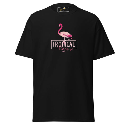 Unisex classic t-shirt - WILD LIFE PARADISE FLAMINGO - REGULAR - Black / S