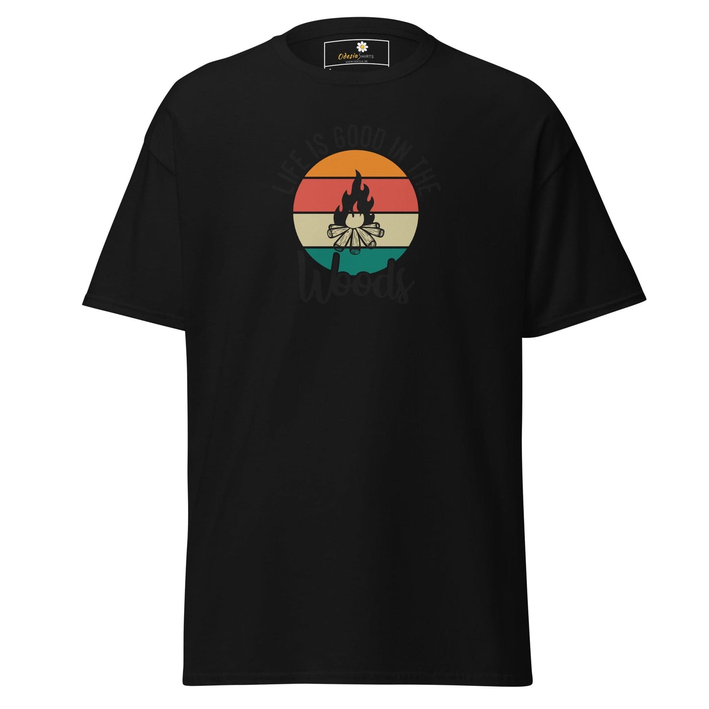 Unisex classic t-shirt - ADVENTURE LIFE GOOD IN WOODS - REGULAR - Black / S