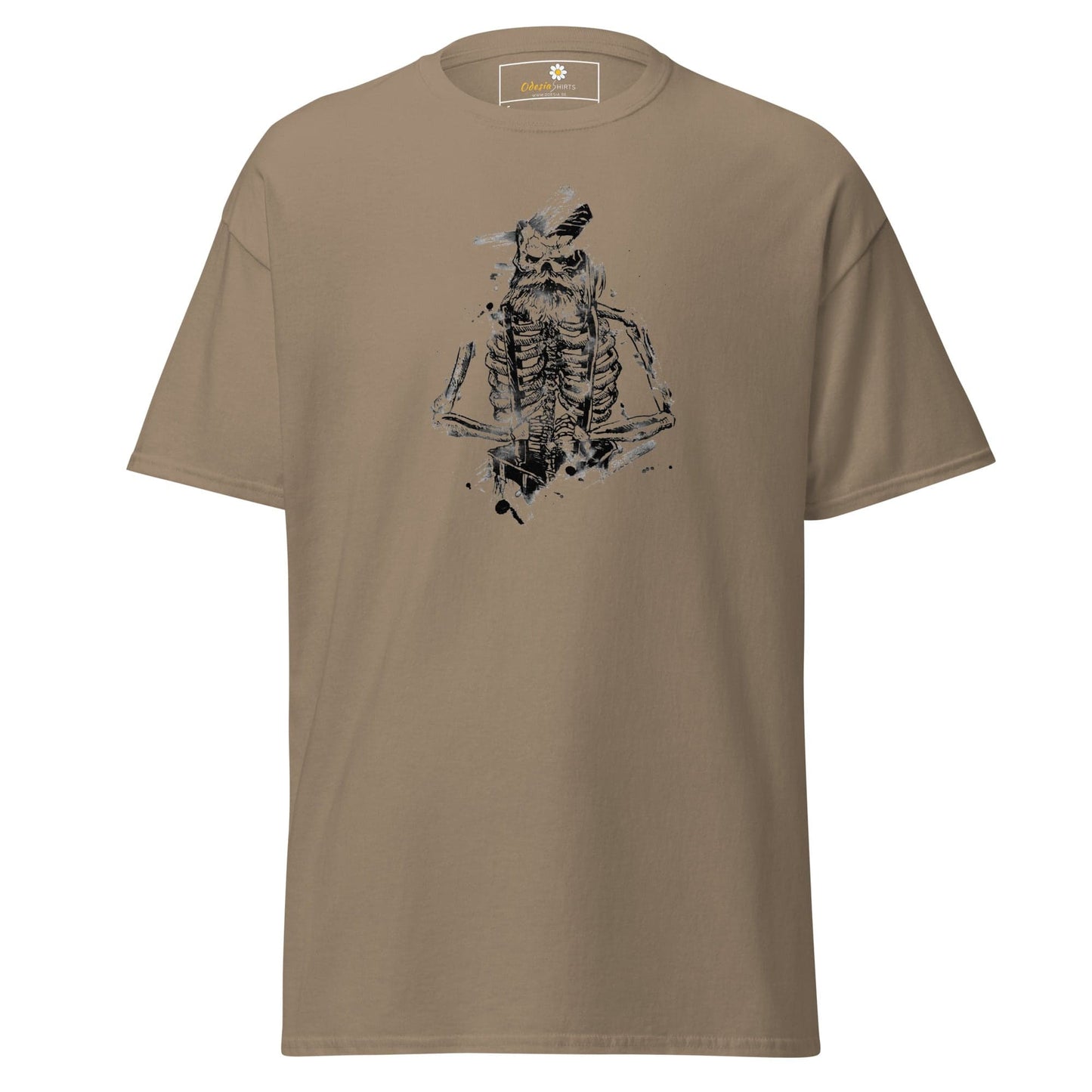 Unisex classic t-shirt - SKULL OLD GUY - REGULAR - Brown Savana / S