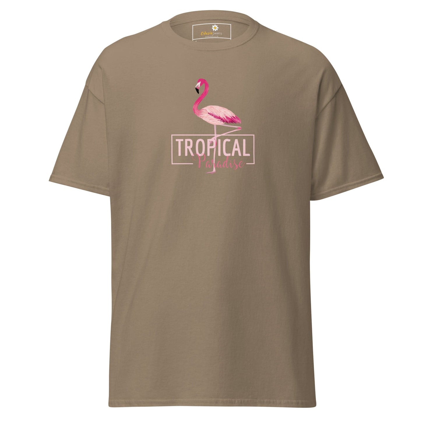 Unisex classic t-shirt - WILD LIFE PARADISE FLAMINGO - REGULAR - Brown Savana / S