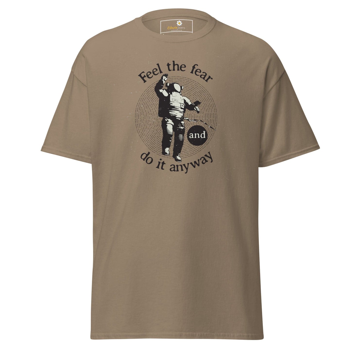 Unisex classic t-shirt - SPACE ASTRONAUT FEEL DO IT ANYWAY - REGULAR - Brown Savana / S