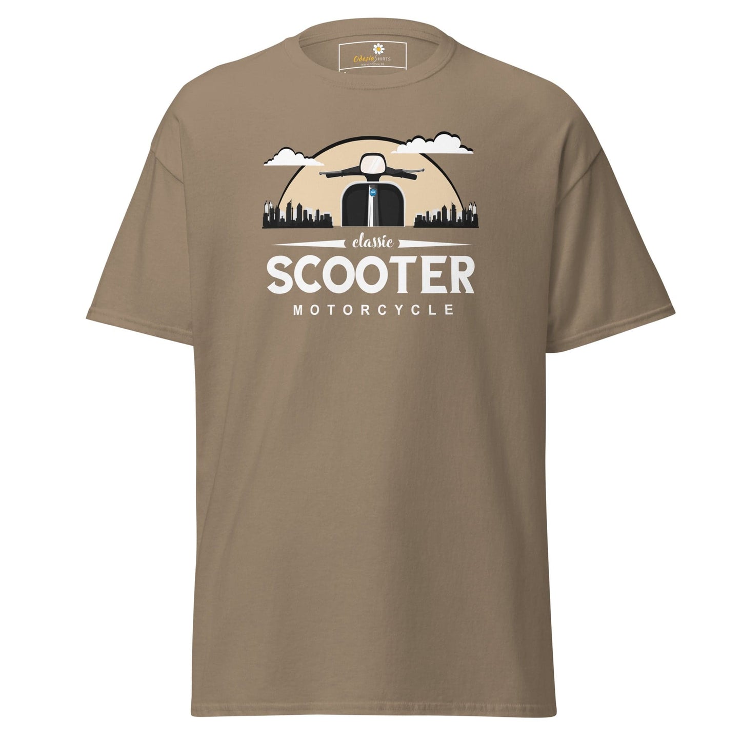 Unisex classic t-shirt - MOTOR SCOOTER RIDE - REGULAR - Brown Savana / S