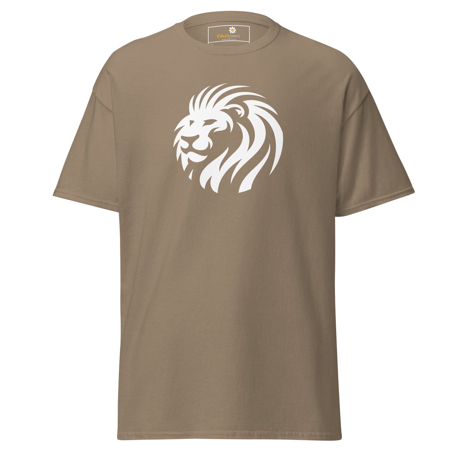 Unisex classic t-shirt - WILD LIFE LION HEAD CIRCLE - REGULAR - Brown Savana / S