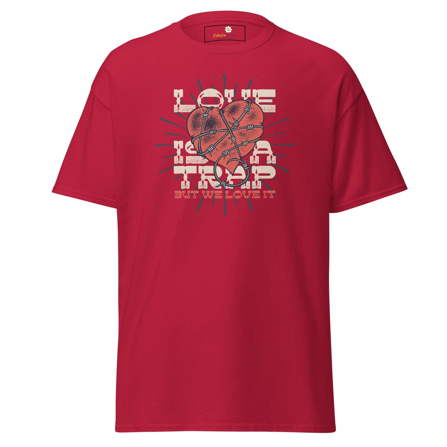 Unisex classic t-shirt - VINTAGE LOVE IS A TRAP - REGULAR - Cardinal / S