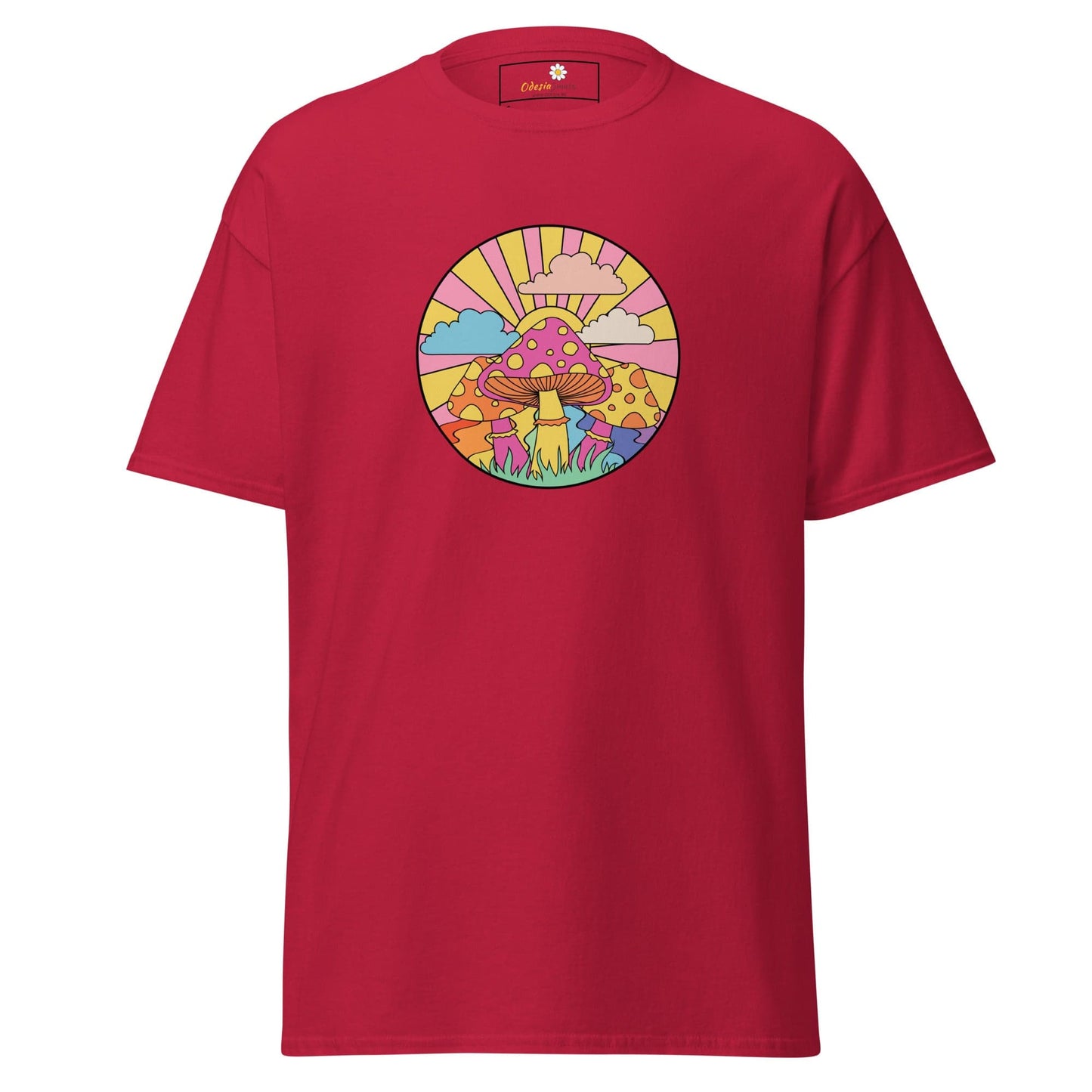 Unisex classic t-shirt - POSITIVE MYSTIC SUNNY MUSHROOMS - REGULAR - Cardinal / S