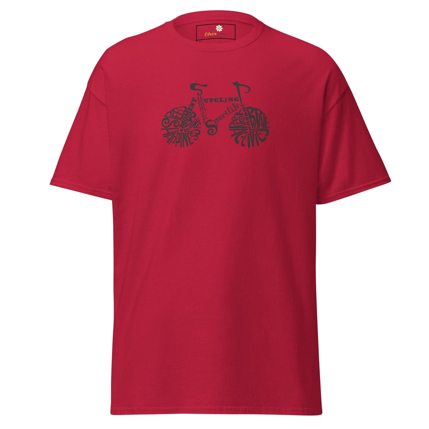 Unisex classic t-shirt - SPORT DRAWING BIKE - REGULAR - Cardinal / S