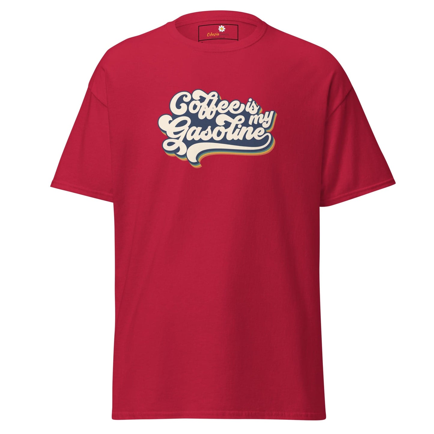 Unisex classic t-shirt - TEXT COFFEE IS MY GASEOLINE - REGULAR - Cardinal / S