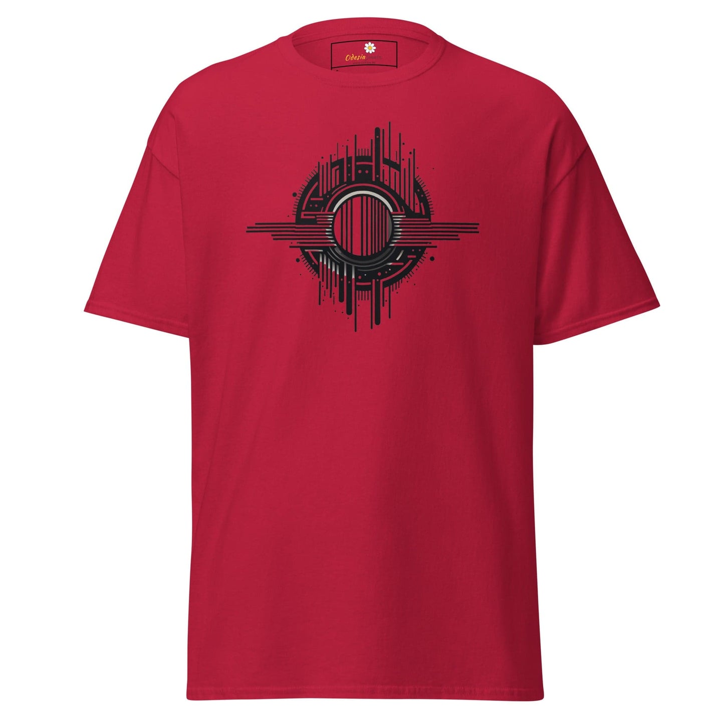 Unisex classic t-shirt - ABSTRACT SPHERE LINES - REGULAR - Cardinal / S