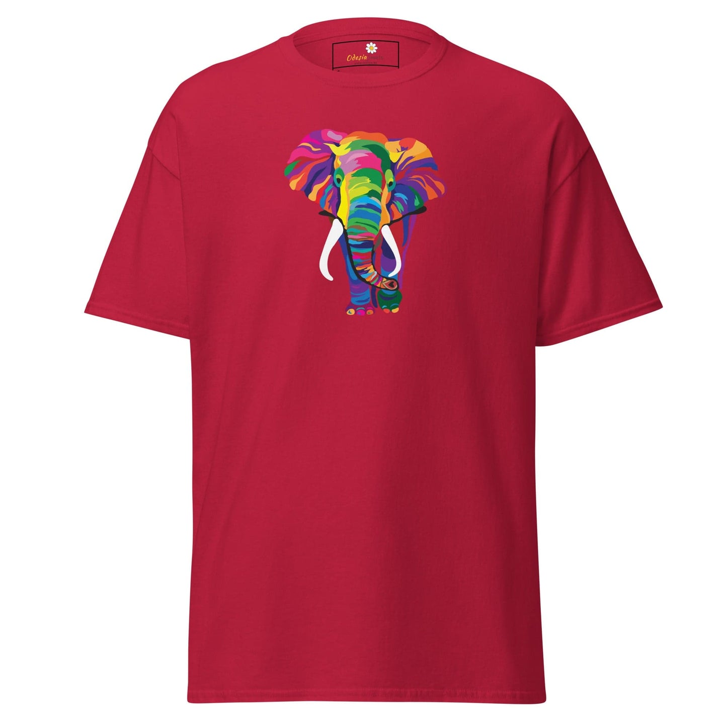 Unisex classic t-shirt - WILD LIFE ELEPHANT COLORFUL - REGULAR - Cardinal / S