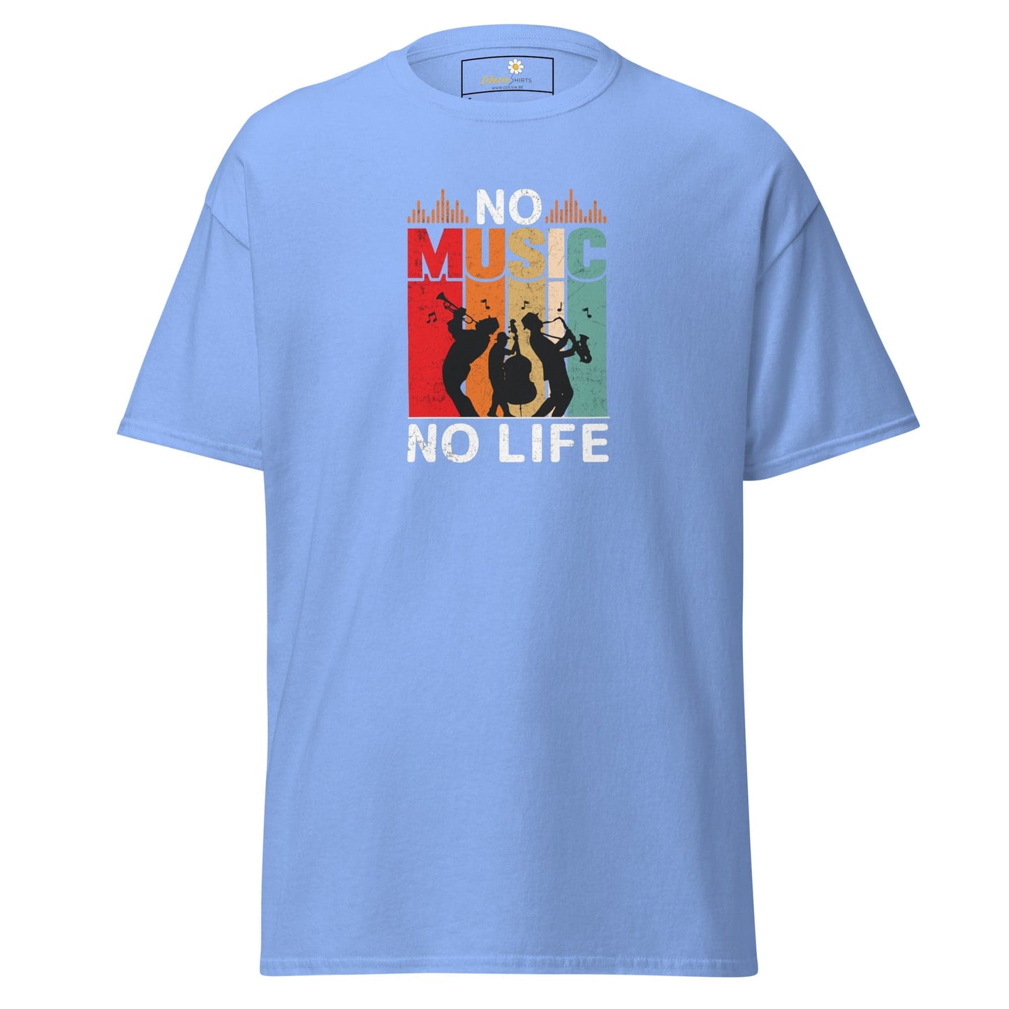 Unisex classic t-shirt - MUSIC NO MUSIC NO LIFE - REGULAR - Carolina Blue / S