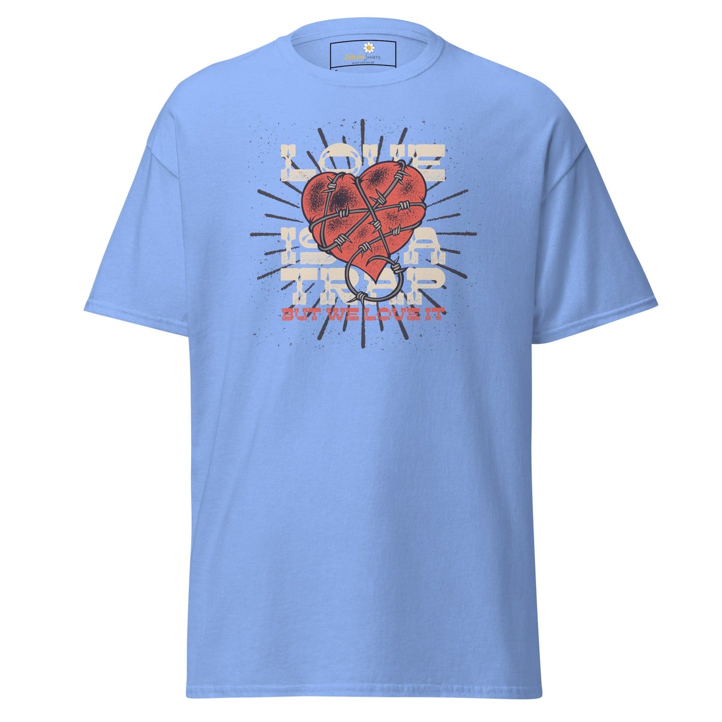 Unisex classic t-shirt - VINTAGE LOVE IS A TRAP - REGULAR - Carolina Blue / S
