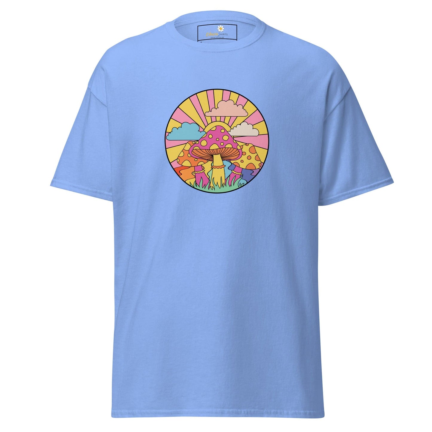 Unisex classic t-shirt - POSITIVE MYSTIC SUNNY MUSHROOMS - REGULAR - Carolina Blue / S