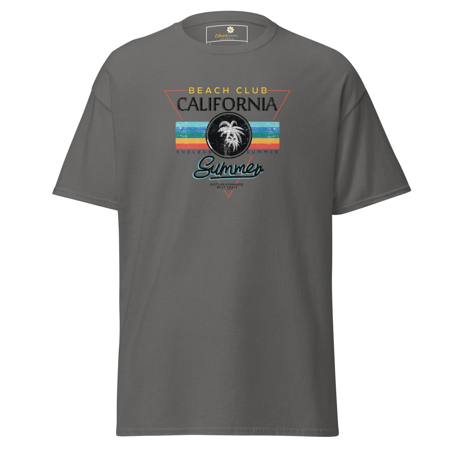 Gray T-shirt with Beach Club design for Men and Women sizes S to XL