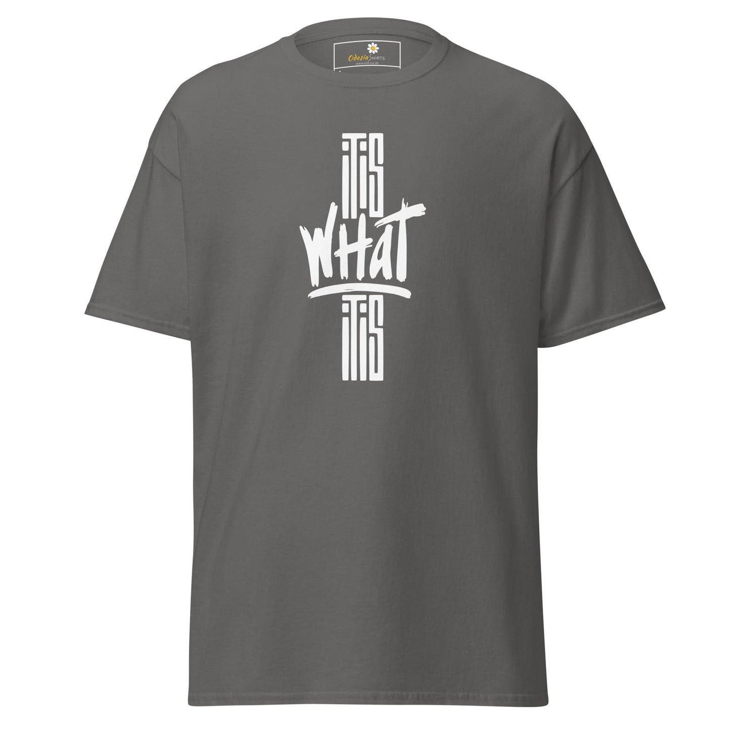 Unisex classic t-shirt - TEXT WHAT IT IS - REGULAR - Charcoal / S