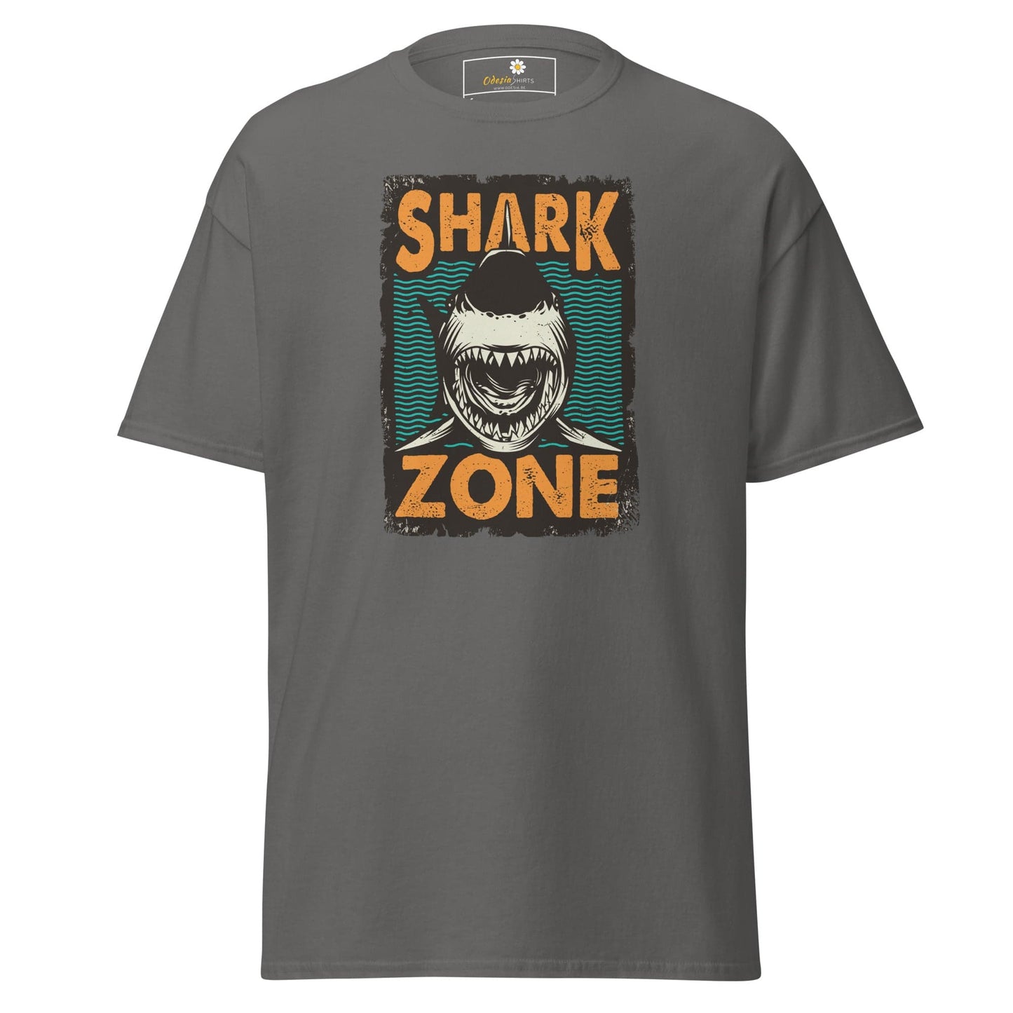 Unisex classic t-shirt - WILD LIFE SHARK ZONE - REGULAR - Charcoal / S
