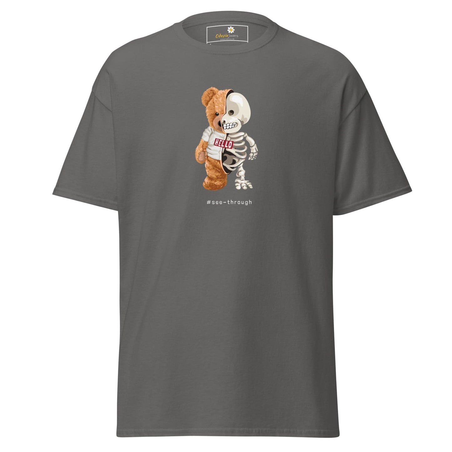Unisex classic t-shirt - FUN BEAR SKULL - REGULAR - Charcoal / S