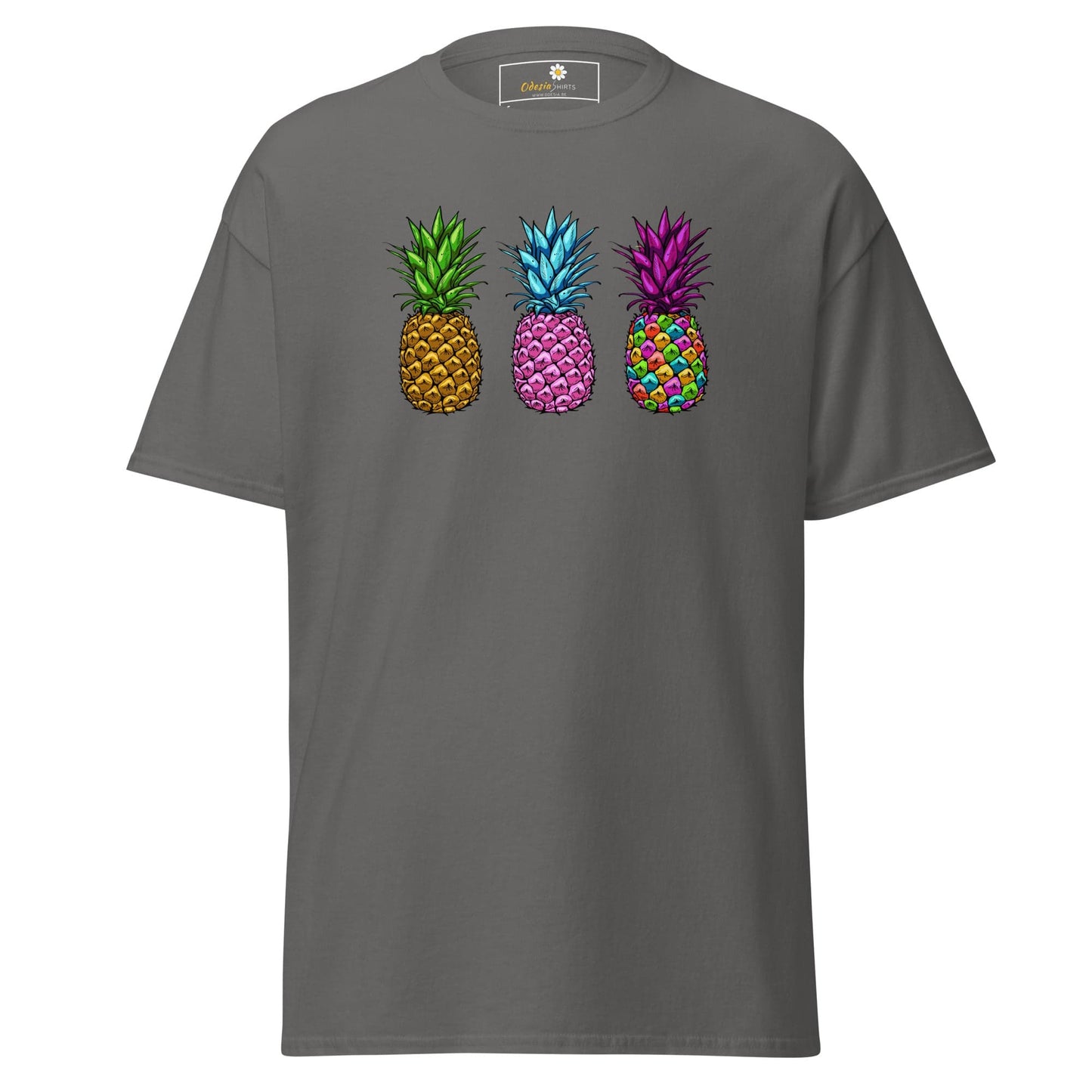 Unisex classic t-shirt - ORGANIC FRUIT PINEAPPLE COLORS - REGULAR - Charcoal / S