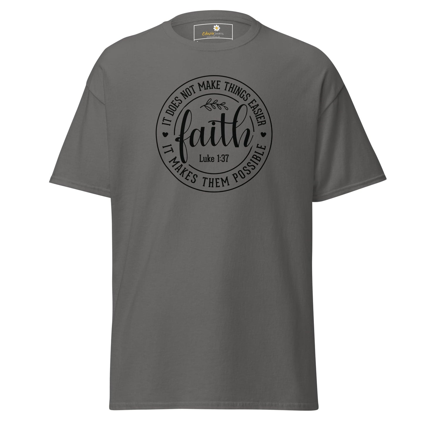Gray T-shirt with faith graphic from T-SHIRT DESIGN TEE for Men and Women S-XL