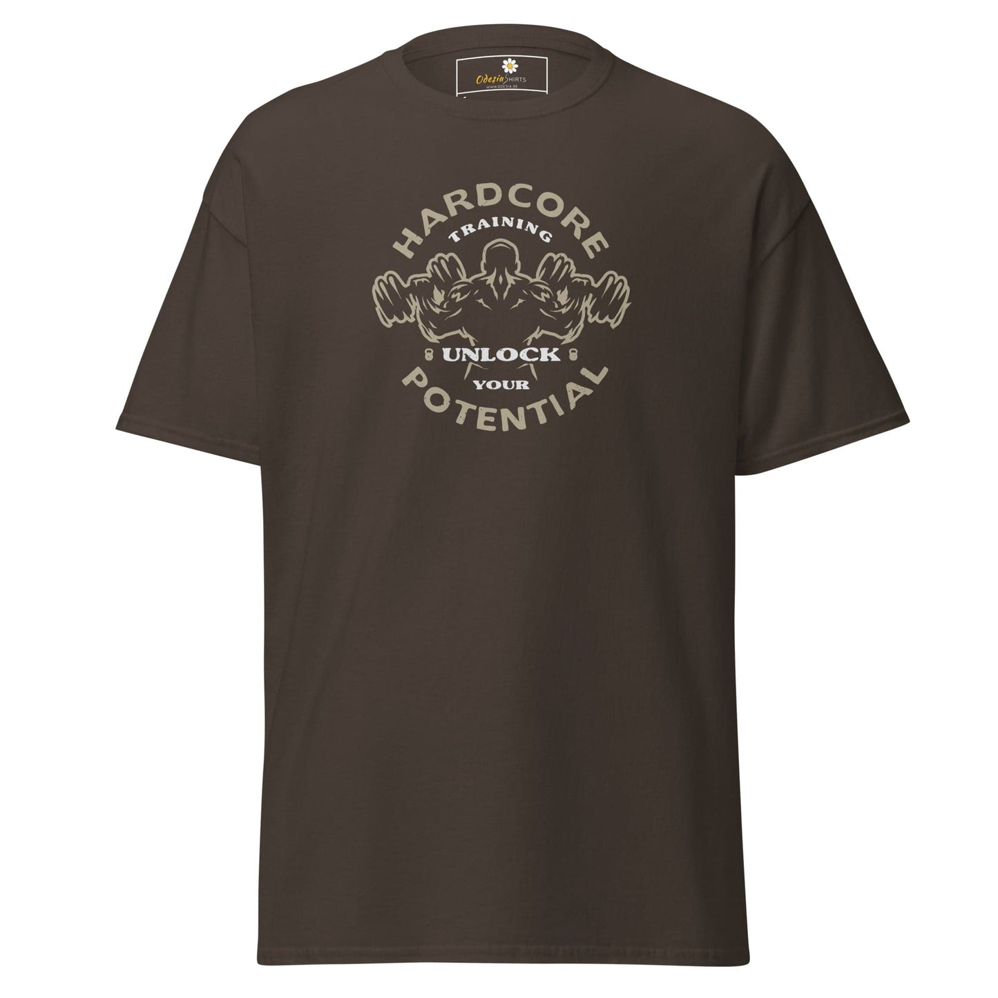 Unisex classic t-shirt - SPORT HARDCORE TRAINING - REGULAR - Dark Chocolate / S