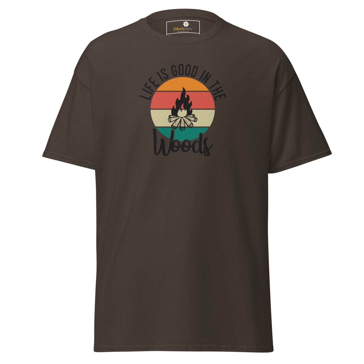 Unisex classic t-shirt - ADVENTURE LIFE GOOD IN WOODS - REGULAR - Dark Chocolate / S