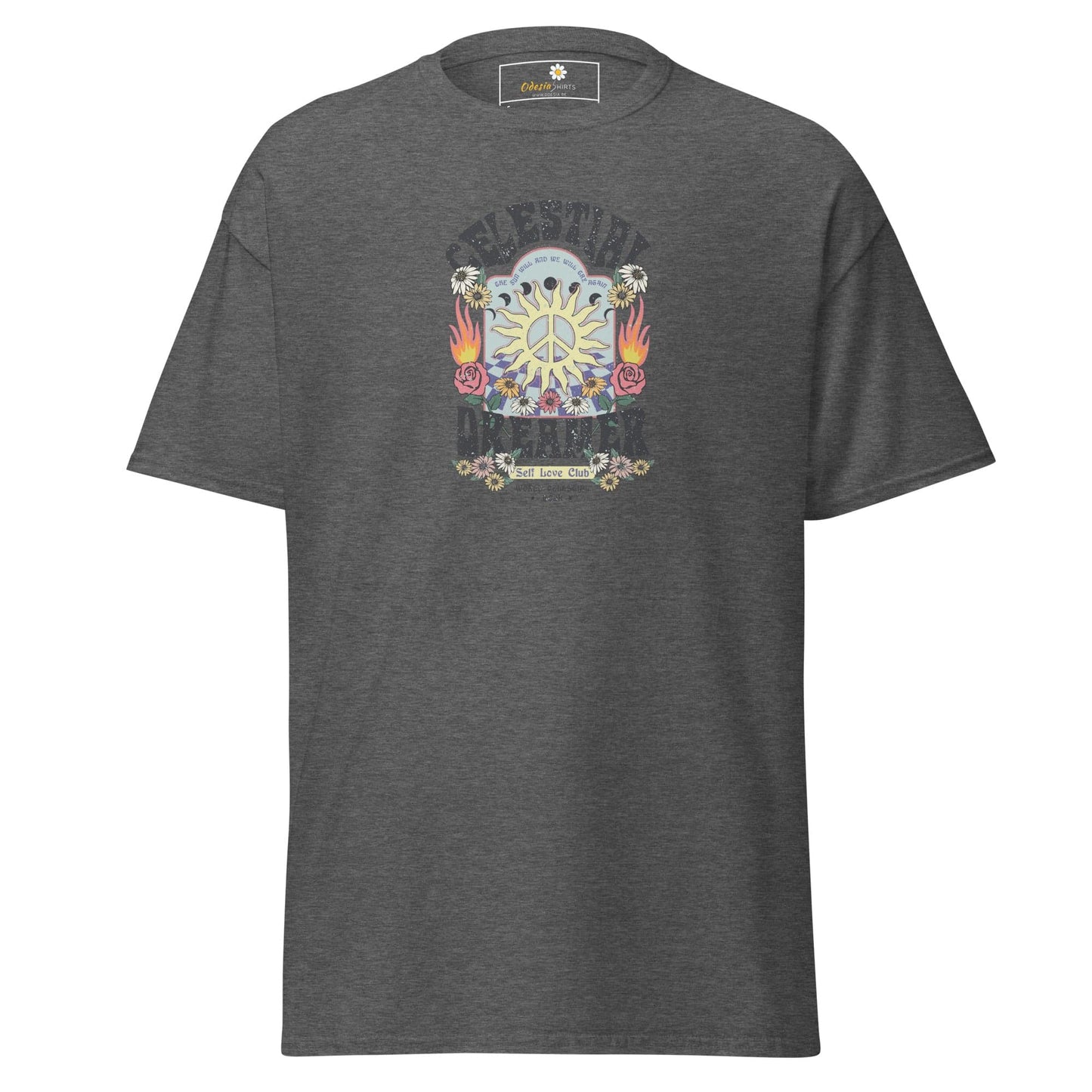 Unisex classic t-shirt - NATURE CELESTIAL FLOWERS - REGULAR - Dark Heather / S