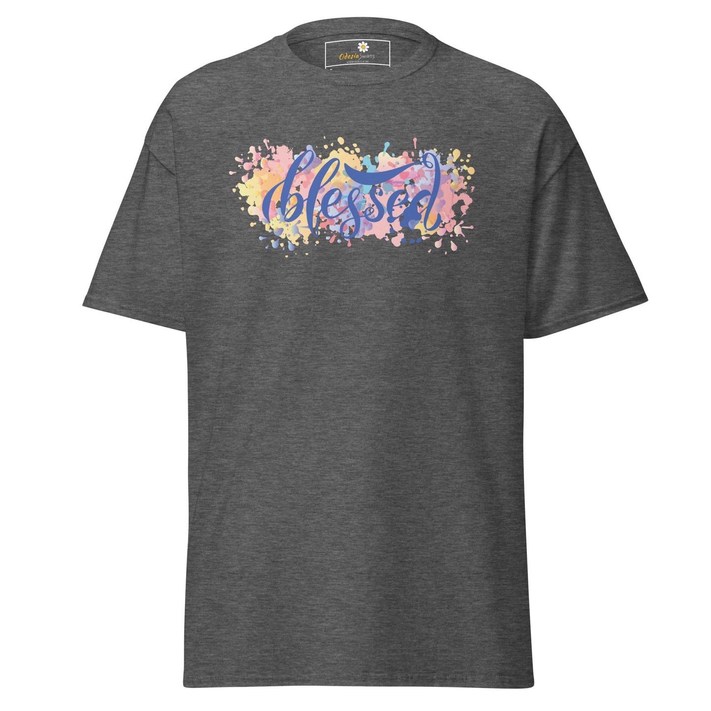Unisex classic t-shirt - SPIRITUAL TEXT BLESSED - REGULAR - Dark Heather / S