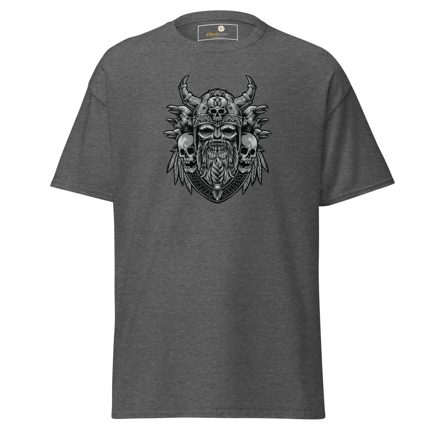 Unisex classic t-shirt - MYSTIC SKULL VIKING - REGULAR - Dark Heather / S