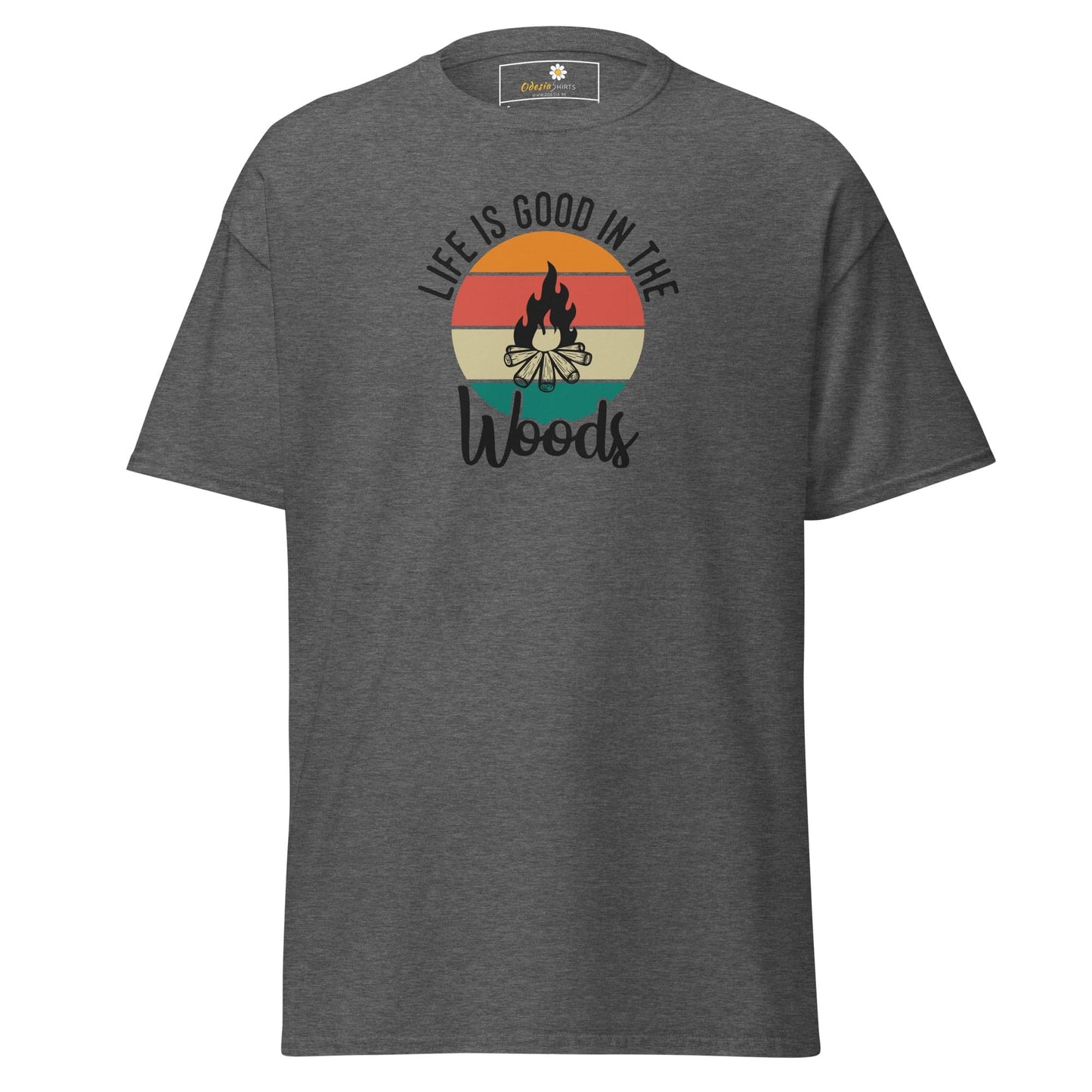 Unisex classic t-shirt - ADVENTURE LIFE GOOD IN WOODS - REGULAR - Dark Heather / S