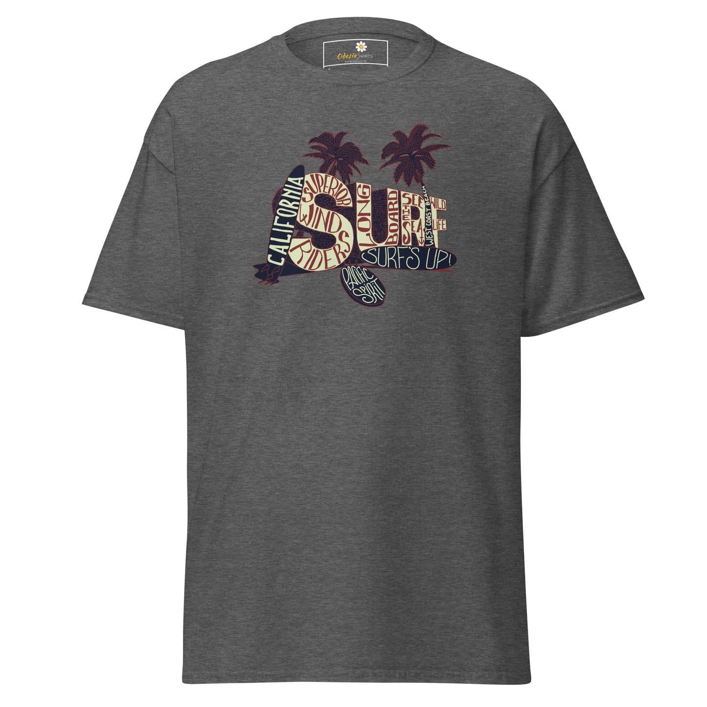 Unisex classic t-shirt - SUMMER SURF CALIFORNIA - REGULAR - Dark Heather / S
