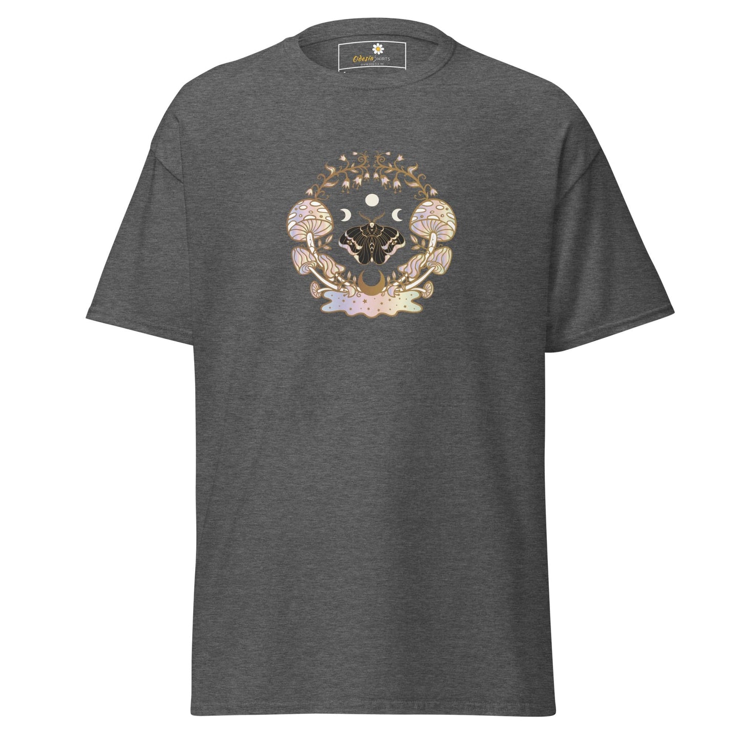 Unisex classic t-shirt - MYSTIC MAGIC MUSHROOMS - REGULAR - Dark Heather / S