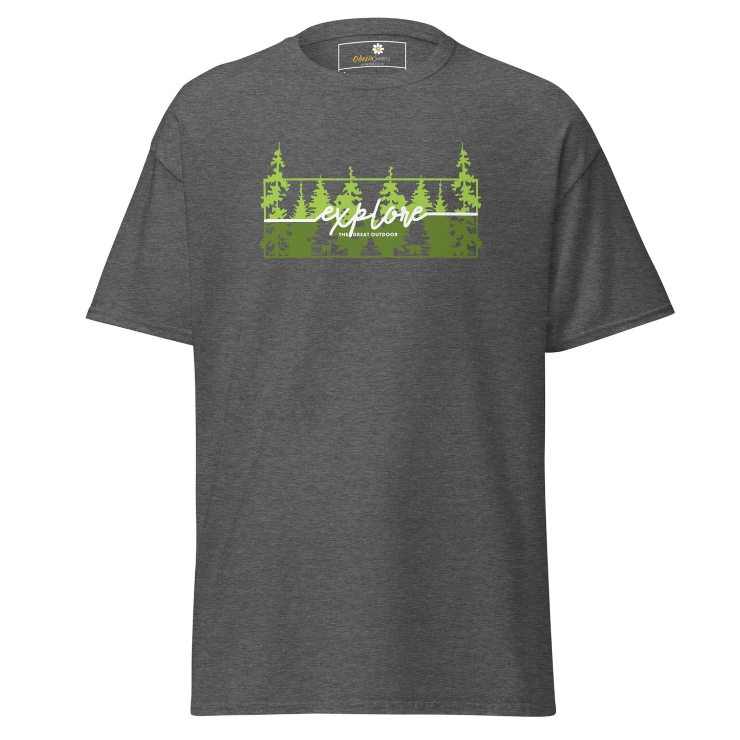 Unisex classic t-shirt - ADVENTURE EXPLORE TREES- REGULAR - Dark Heather / S